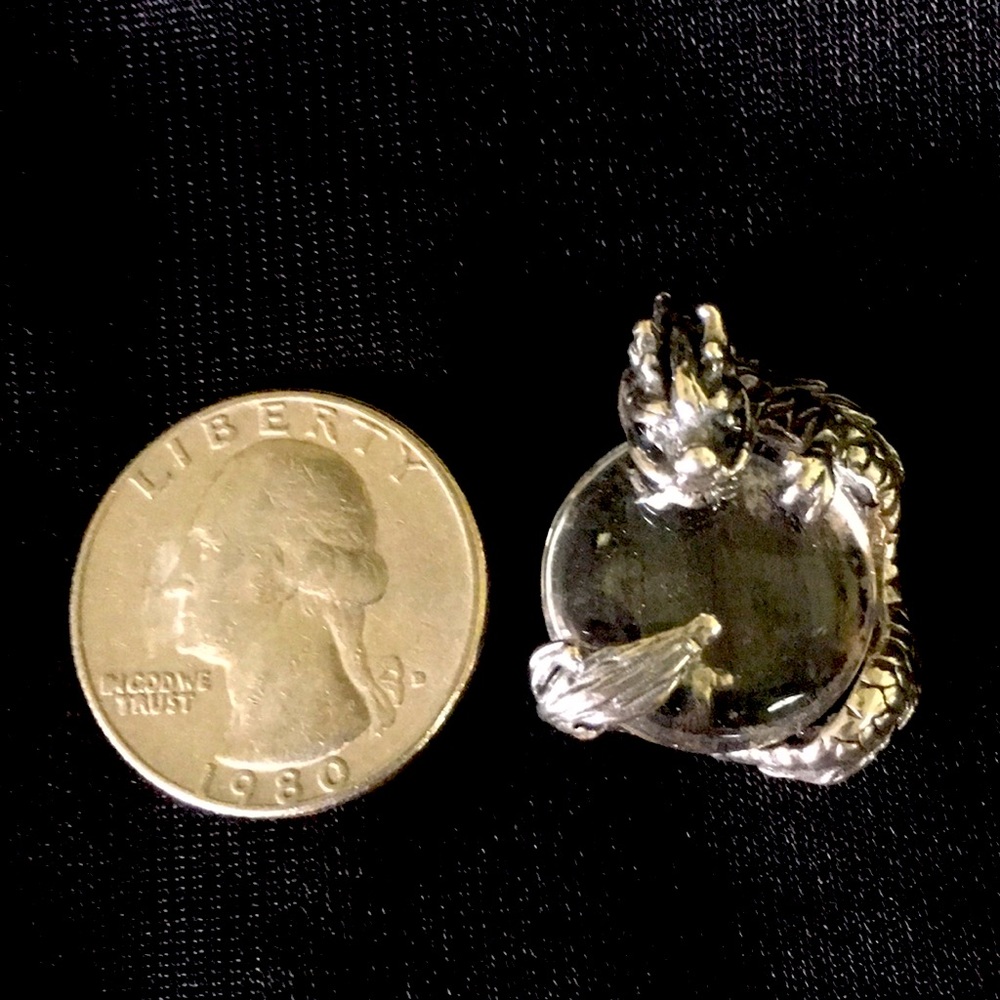 Dragon Crystal Sterling Silver Pendant